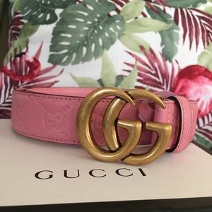 GUCCI PINK EMBOSSED BELT
